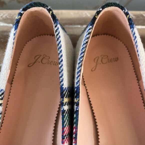J Crew Women Flats Size 9.5 Tartan Plaid Bow Preppy Holiday Academia Classic - Picture 6 of 10